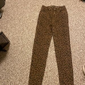 American Eagle Cheetah Print Hi-Rise Jeggings SZ 00